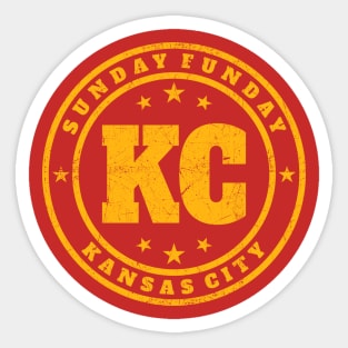 Kansas City - Sunday Funday Vintage Stamp Sticker